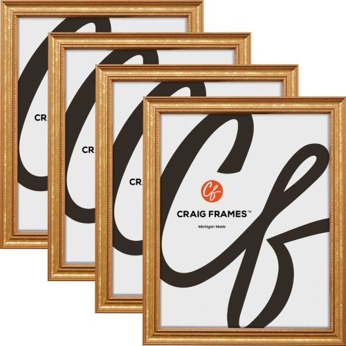 Craig Frames Stratton Aged Gold Single Image Picture Frame, Set of 4