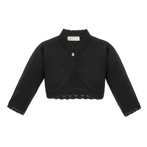 Lilax Little Girls' Knit Long Sleeve Button Closure Bolero Cardigan Shrug