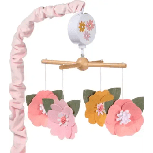 Little Garden Felt Flowers Musical Baby Crib Mobile Soother Toy