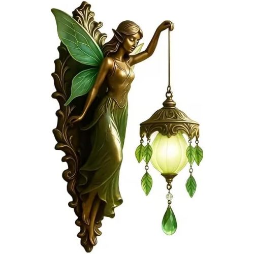 A Beautifully Designed Vintage Wall Lamp Featuring Fairy Wings, Perfect for Creating a Soft and Dreamy Atmosphere in Bedrooms, Dining Areas, Hotels(8in)