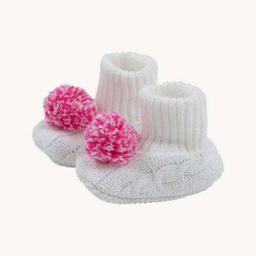 Bryer Booties - Worth Avenue White with Palm Beach Pink & Hamptons Hot Pink
