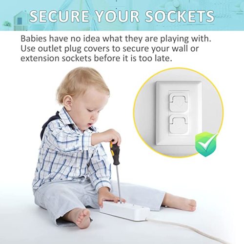 4our Kiddies Baby-Proof Outlet Covers (60 Pack) - Child Safety Electric Plug Protectors to Prevent Power Shock