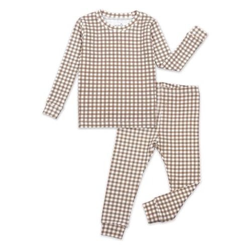 moimoln Plaid Check Soft Cotton Modal 6M-8Y Baby Toddler Long-Sleeve Snug-Fit Pajama Sleepwear Daily
