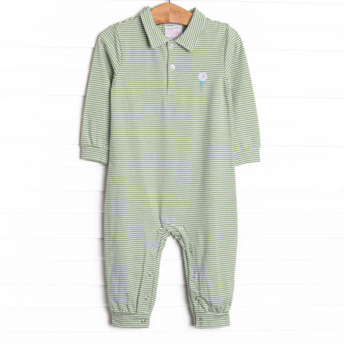 Tee'd Up Embroidered Romper, Green – Stitchy Fish
