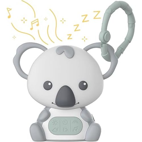 Pure Enrichment PureBaby Hanging Koala Sound Machine - Portable Travel Sleep Aid/Night Light & Detachable Hanging Ring - White Noise, Hush, Lullabies & More Sounds for Car Seat, Stroller & Bassinet