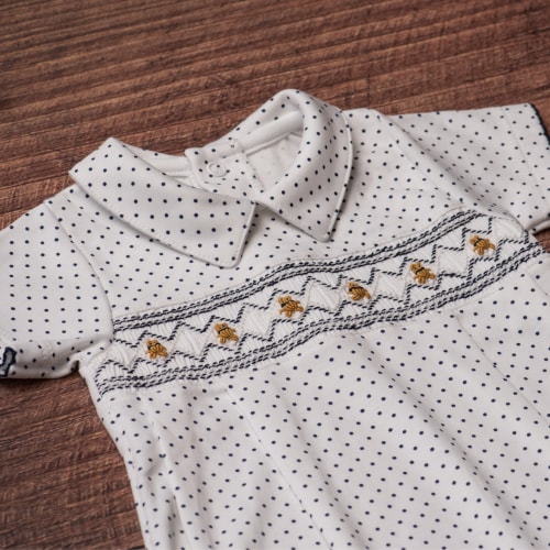 Bears in Navy Smocked Romper