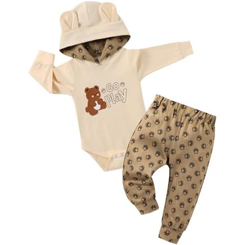 Baby Clothes Boy Newborn Outfits Animal Print Long Sleeve Romper and Pants 2PCS Fall Winter Infant Clothing Set