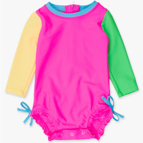 Long Sleeve One Piece Rash Guard | RuffleButts & RuggedButts