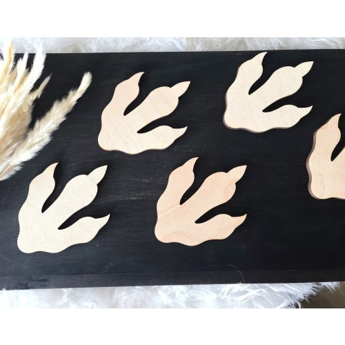 Dinosaur track, wooden dinosaur footprints, kids nursery room decor, laser cut wall decor, T-Rex tracks, Jurassic birthday party decor