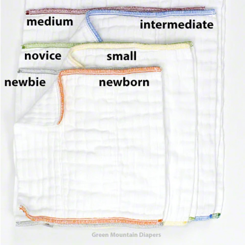 Cloth Prefold Diapers - Organic Natural Unbleached Small