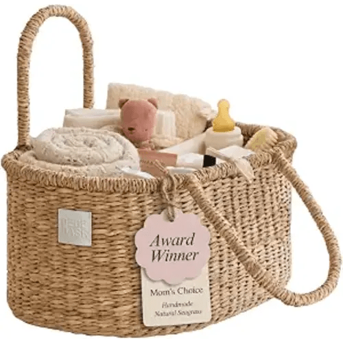 BEBE BASK Premium Baby Diaper Caddy Organizer Basket with Cotton Divider