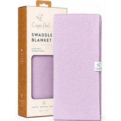 Copper Pearl Swaddle Blankets for Newborns | Soft Stretchy Receiving Blankets for Boys and Girls | Large 46 x 46 Inch Baby Blankets | Lightweight and Breathable Swaddles | Lily