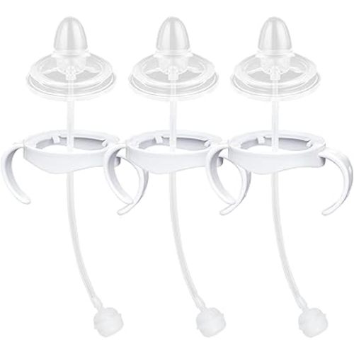 Sippy Cup Conversion Kit Compatible with Philips Avent Natural Baby Bottles, Spout Soft top and Weighted Ball Sippy Cup Transition Kit with Handles, 6m+ Pack of 3
