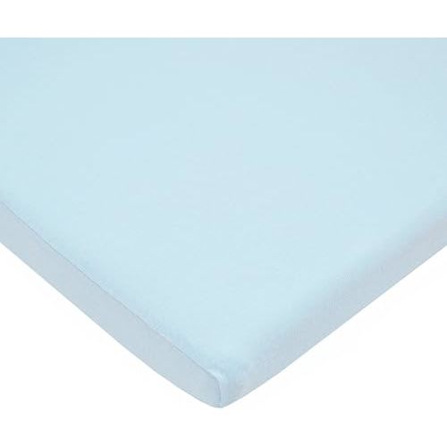 American Baby Company 15" x 33" Fitted Bassinet Sheet, 100% Natural Cotton Jersey Knit, Baby Blue, Soft Breathable, for Boys and Girls
