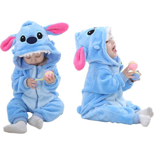 Unisex Baby Animal Onesie Flannel Hooded Romper for Infants Toddlers (0-3 Years) Winter Jumpsuit for Boys and Girls