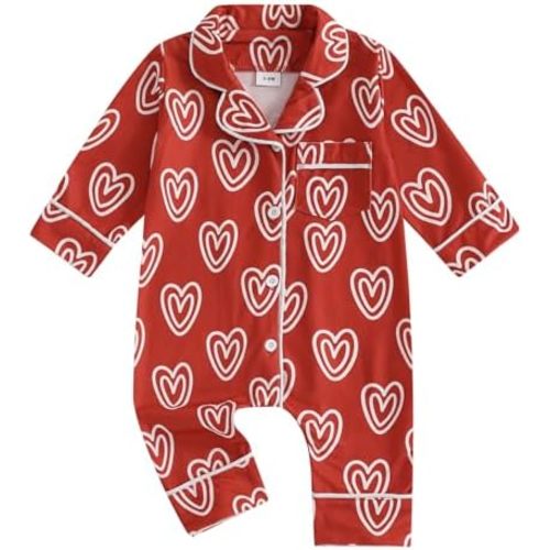 Balaflyie Baby Girl Button Down Pajamas Romper One-Piece Jumpsuit Long Sleeve Sleeper Infant Sleepwear
