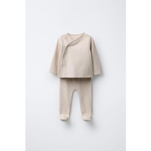 TEXTURED TOP AND LEGGINGS SET - Sand | ZARA United States