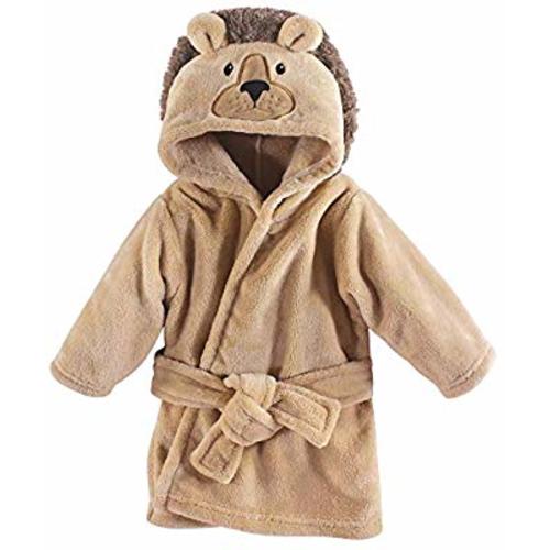 Hudson Baby Unisex Baby Plush Animal Face Robe, Lion, One Size, 0-9 Months