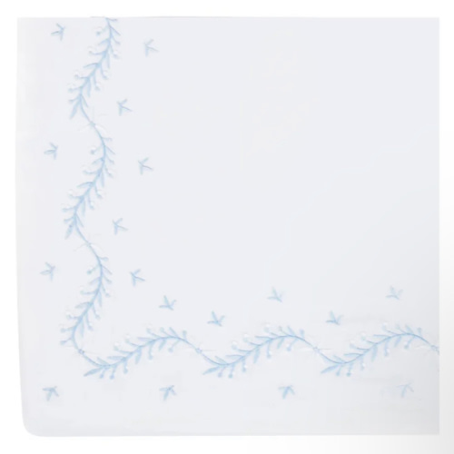 Embroidered Crib Sheet in Sky | Over The Moon