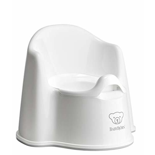 BabyBjrn Potty Chair, White/Gray | Potty Training Toilet, Easy-to-Clean, Removable Inner Potty, Non-Slip