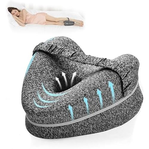 BEAUTRIP Leg Pillow | Ergonomic Side Sleeping Pillows | Memory Foam Knee Pillow with Strap for Side Sleeper | Leg Support Cushion with Removable and Washable Cover