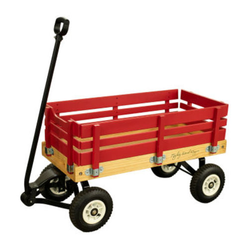 Synergistic Industrial Children'S Metal/Wood Side Rail Wagon Outdoor Play Set