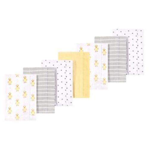 Luvable Friends Hudson Baby Flannel Burp Cloths 7pk, Yellow Duck