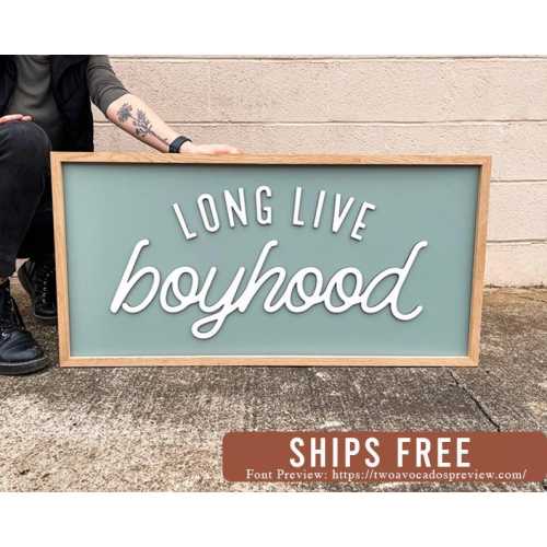 Long live boyhood, framed nursery sign, baseball nursery sign, framed wood sign, nursery room decor, nursery wall art, boy kids room decor