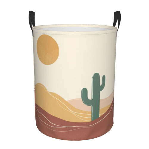 ZICANCN Desert Cactus Scenery Laundry Basket Organizer, Dirty Clothes Hamper for Bathroom Bedroom Laundry Room, Medium Size