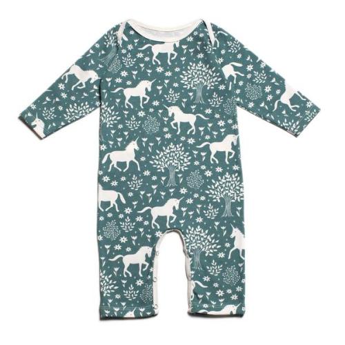 Long-Sleeve Romper - Magical Forest Teal – Winter Water Factory
