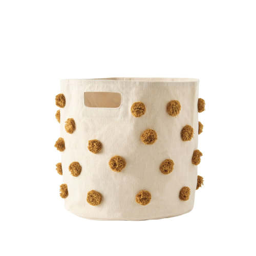 Pom Pom Basket Bin - Dijon