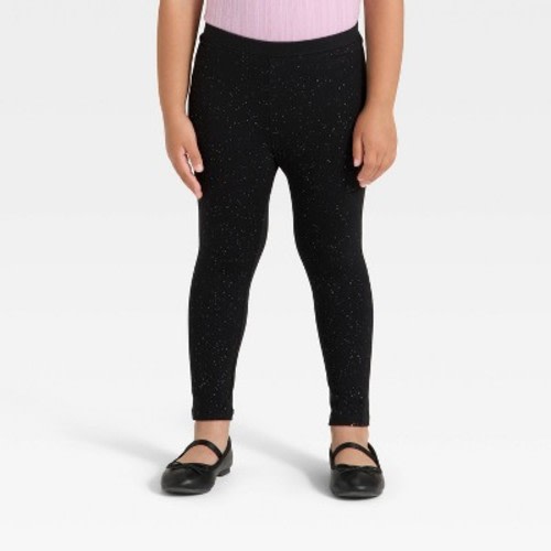 Toddler Girls' Shimmer Leggings - Cat & Jack™ Black 18M