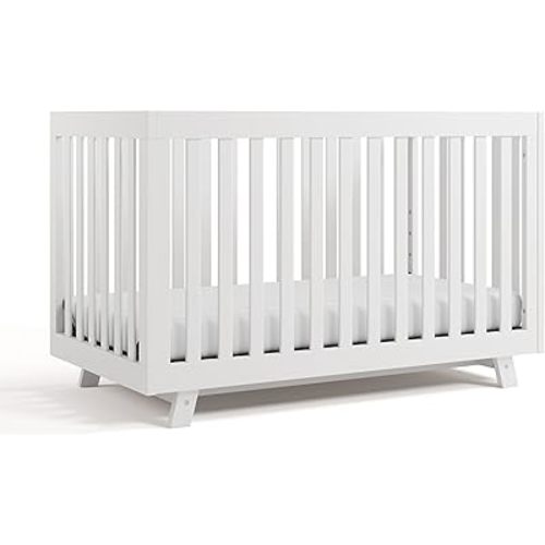 Storkcraft Beckett Convertible Crib (White) – Converts from Baby Crib to Toddler Bed and Daybed, Fits Standard Full-Size Crib Mattress, Adjustable Mattress Support Base