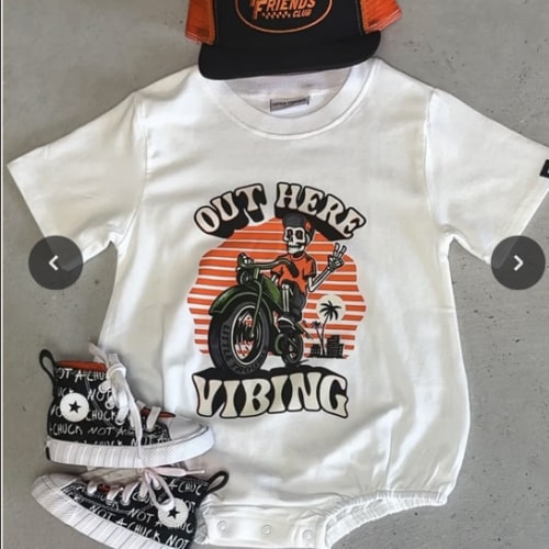 Out Here Vibing Baby Romper