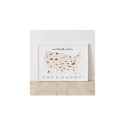 Neutral National Parks Map Woodland Nursery Decor | Zazzle