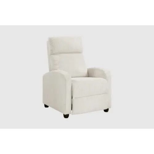 Ouray Beige Corduroy Fabric Manual 27" Push Back Reclining Chair