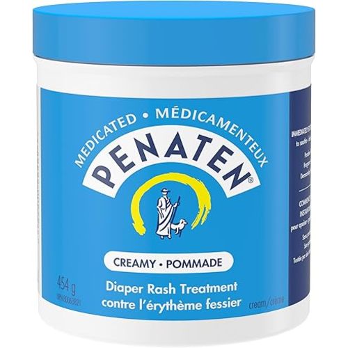 Penaten Medicated Diaper Rash Cream For Baby, Zinc Oxide Cream 454 grams 454g