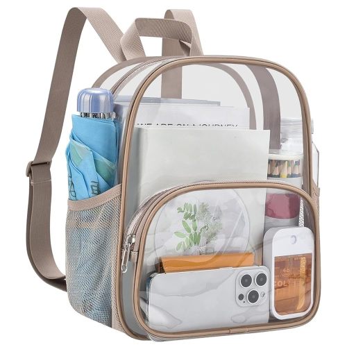 USPECLARE Clear Backpack for Stadium Events - khaki