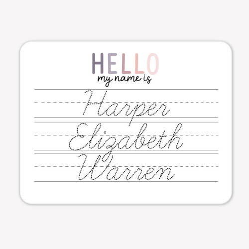 Kids Personalized Whiteboard | Hello My Name Is - Dusty Hues