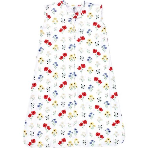 Hudson Baby Unisex Baby Cotton Sleeveless Wearable Sleeping Bag, Sack, Blanket, Wildflower, 0-6 Months