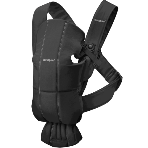 BabyBjorn Woven Baby Carrier Mini for Infant, Black