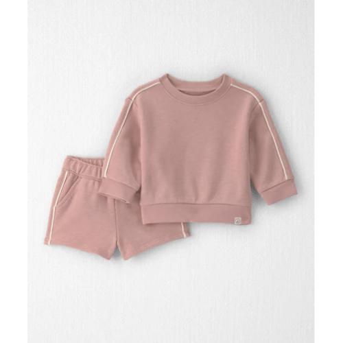 Baby Girl 2-Piece Organic Cotton French Terry Pullover & Short Set