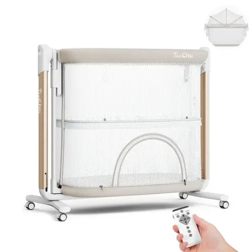 TIMCHIC 3-in-1 Auto Rocking Bassinet – Electric Bedside Crib - TikTok Shop