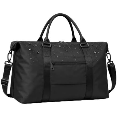 Travel Duffle Bag, Weekender Travel Bag Men Small Gym Bag for Women, Hospital Bag for Labor and Delivery, Overnight Bag Luggage Bag with Trolley Sleeve, Airplane Travel Essentials for Flying(Black)