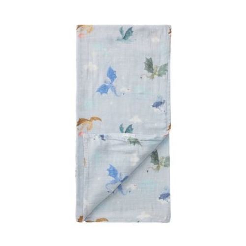 Loulou Lollipop Muslin Swaddle Blanket - Magical Dragons