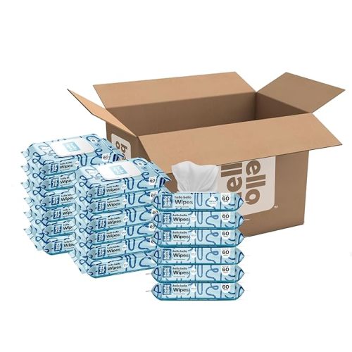 Hello Bello Extra Gentle Unscented Baby Wipes, Plant Based, Made with 99% Water and Aloe for Babies and Kids, 1080 Count