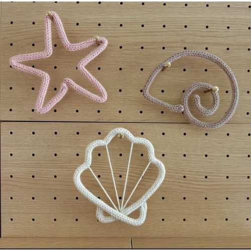 Knitted Wire Sea Shell & Starfish Wall Decor: Coastal Nursery Art