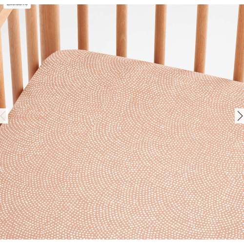 Batik Clay 100% Organic Cotton Baby Crib Fitted Sheet by Leanne Ford