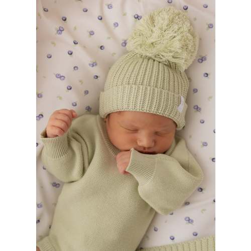 Knitted Pom Beanie | Matcha – Little and Fern