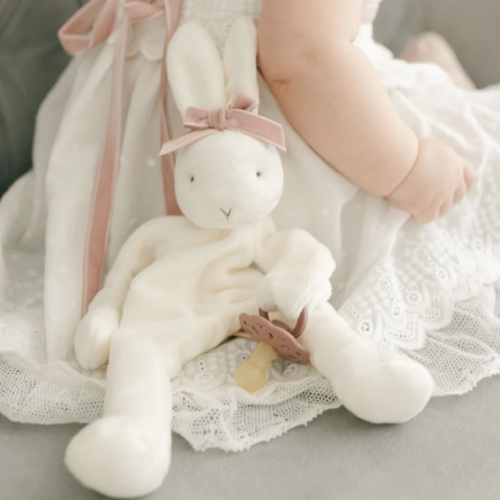 Emily Silly Bunny Buddy | Pacifier Holder – Baby Beau and Belle